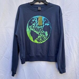 NWT Modern Lux Size M dark blue sweatshirt - You Can Change the World 🌏